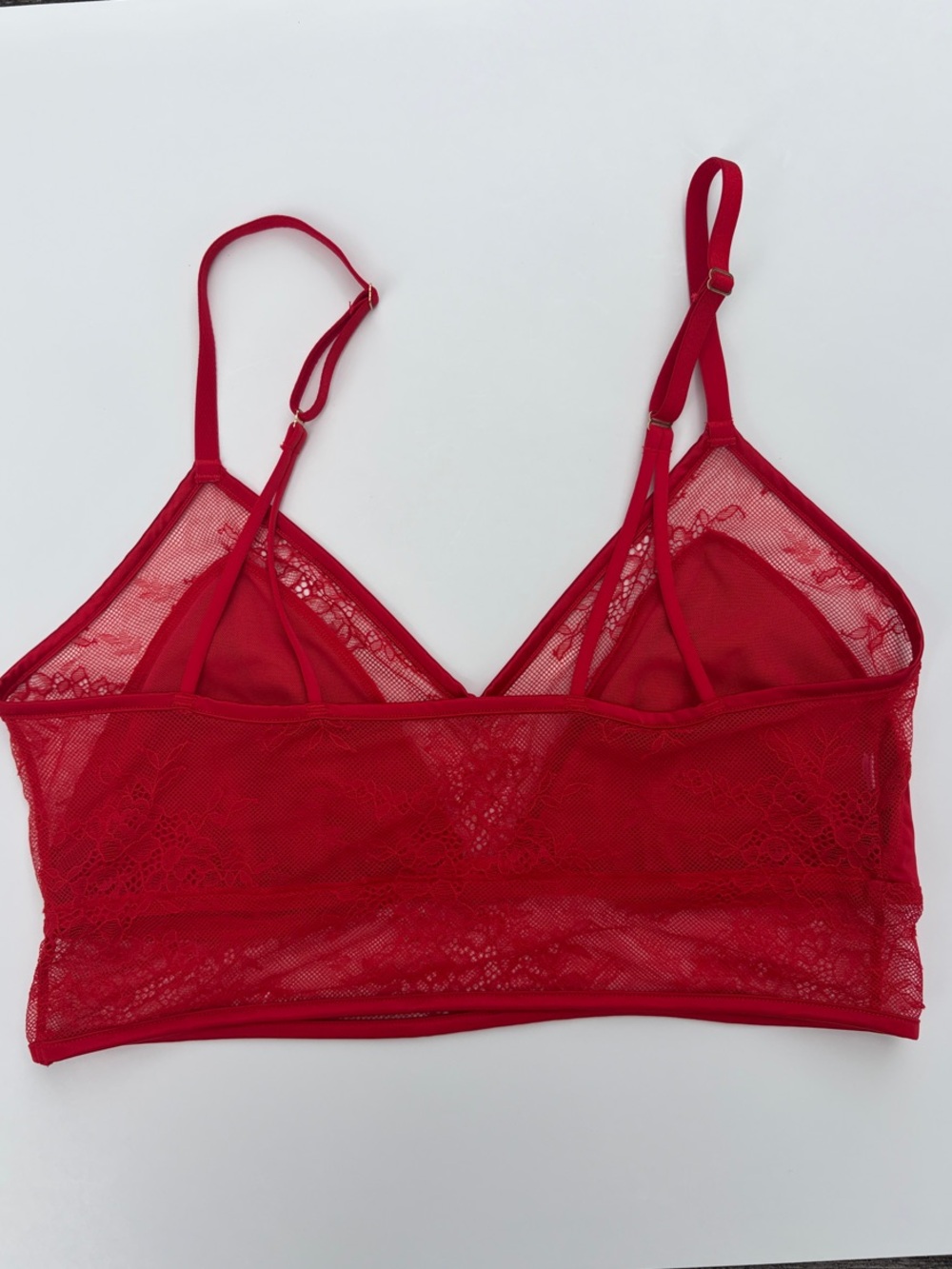 NWOT Auden Satin Red Lace Bralette Large - Picture 3 of 3